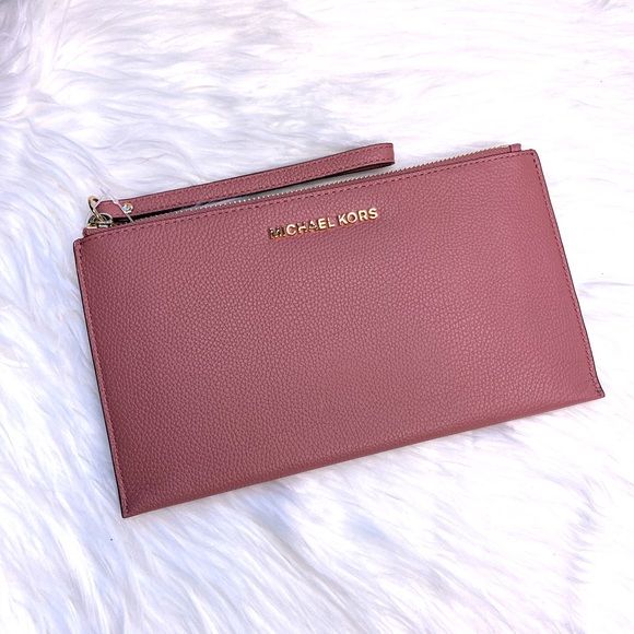 NEW! Michael Kors Leather Clutch/Wristlet Jet Set - Picture 3 of 5